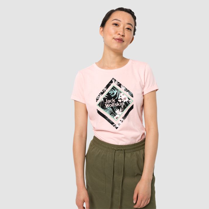 Jack Wolfskin Womens Tropical Square T-shirt Pink 079824GHC